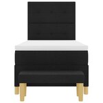 vidaXL Lit à ressorts avec matelas Noir 100 x 200 cm tissu