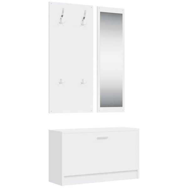 vidaXL Ensemble d'armoires à chaussures 3-en-1 Blanc Bois d'ingénierie