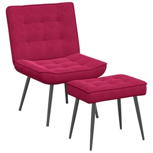vidaXL Chaise de relaxation avec tabouret Bordeaux Velours