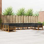 vidaXL Ensemble de canapés d'extérieur 10 Pièces Naturel et Anthracite