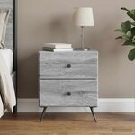 vidaXL Cabinet de chevet avec tiroir Sonoma gris 43 x 34 5 x 47 5 cm