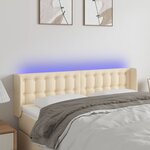 vidaXL Tête de lit à LED Crème 147x16x78/88 cm Tissu