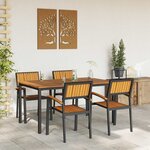 vidaXL Ensemble de salle à manger pour jardin 5 Pièces Noir et marron