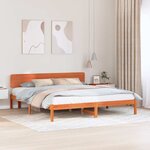vidaXL Cadre de lit Brun cire 180 x 200 cm Bois massif en pin