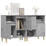 vidaXL Buffets 2 Pièces gris béton 60x35x70 cm bois d'ingénierie