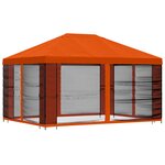 vidaXL Abri de jardin avec parois 4 × 3 m Orange Polyester et Acier