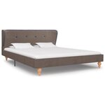 vidaXL Cadre de lit Taupe Tissu 135x190 cm