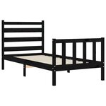 vidaXL Cadre de lit sans matelas noir 100x200 cm bois massif de pin
