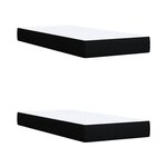 vidaXL Sommier à lattes de lit avec matelas Noir 200x200 cm Tissu