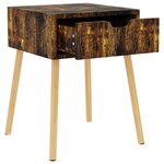 vidaXL Table de chevet chêne fumé 40x40x56 cm Aggloméré