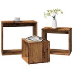 vidaXL Tables gigognes 3 Pièces vieux bois bois d'ingénierie