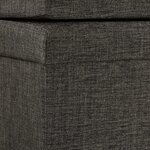 Tabouret pouf banquette de rangement pliant en lin 114 cm marron 13_0002783