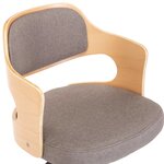 vidaXL Chaises pivotantes à manger lot de 6 taupe bois courbé et tissu