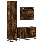 vidaXL Ensemble de meubles de salle de bain 3 Pièces Chêne fumé