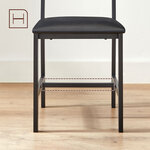 Chaises de salle à manger lot de 2 siège de cuisine assise rembourrée cadre en acier ergonomique style industriel pour salon cuisine marron rustique et noir 12_0004980