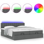 VidaXL Cadre de lit ottoman avec matelas gris foncé 160x200cm tissu