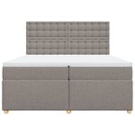 vidaXL Sommier à lattes de lit avec matelas Taupe 200x200 cm Tissu