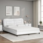 vidaXL Lit avec matelas Hvar blanc 160x200 cm similicuir