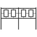 vidaXL Tête de lit métal noir 140 cm