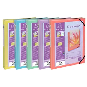 Boite De Classement Polypropylène Kreacover Pastel Dos 40mm - A4 - Couleurs Assorties - X 5 - Exacompta