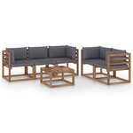 vidaXL Salon de jardin 6 Pièces avec coussins anthracite