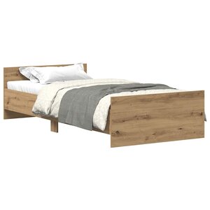 vidaXL Cadre de lit sans matelas chêne artisanal 75x190 cm