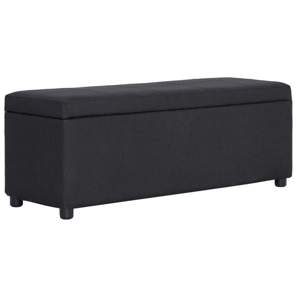 Banc banquette avec compartiment de rangement 116 cm polyester noir 02_0010753