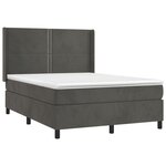 vidaXL Sommier à lattes de lit et matelas Gris foncé 140x190cm Velours