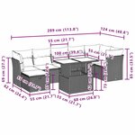 vidaXL Salon de jardin 8 Pièces avec coussins gris clair résine tressée
