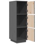 vidaXL Buffet haut Gris 34x40x108 5 cm Bois massif de pin