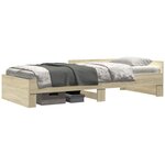 vidaXL Cadre de lit avec tête de lit Chêne Sonoma 80 x 200 cm