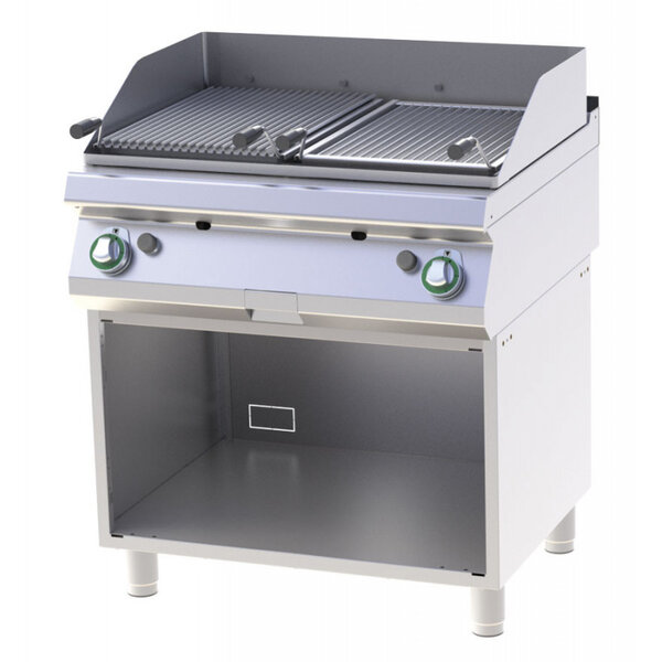 Grill pierre de lave au gaz sur placard double zone de cuisson - 15 kw -  -