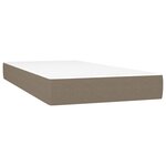 vidaXL Sommier à lattes de lit et matelas et LED Taupe 90x200 cm Tissu