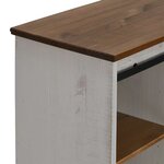 vidaXL Buffet HALDEN porte coulissante blanc 80x40x80 cm bois massif