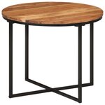 vidaXL Table basse 55x55x45 cm bois massif acacia et fer
