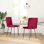 vidaXL Chaises à manger lot de 2 Rouge bordeaux Velours