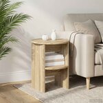 vidaXL Meuble d'appoint 2 Pièces Chêne Sonoma Ø40 x 50 cm
