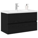 vidaXL Cabinet de lavabo Chêne noir 80 x 39 x 62 cm Bois d'ingénierie