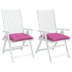 vidaXL Coussins de chaise lot de 2 rose 40x40x7 cm tissu