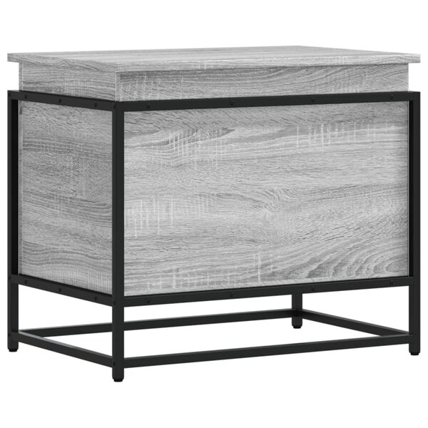 vidaXL Boîte de rangement avec couvercle sonoma gris bois d'ingénierie