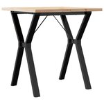vidaXL Table à manger cadre en Y 70x70x75 5cm bois de pin massif acier