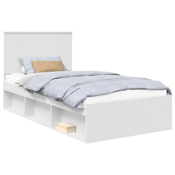 vidaXL Cadre de lit Blanc 100 x 200 cm Bois de pin massif