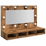 vidaXL Armoire à miroir avec LED vieux bois 90x31 5x62 cm