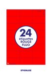 20 planches a4 - 24 étiquettes 70 mm x 37 mm autocollantes fluo rouge par planche pour tous types imprimantes - jet d'encre/laser/photocopieuse fba amazon