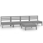 Salon de jardin meuble d'extérieur ensemble de mobilier 5 pièces gris bois de pin massif 02_0016588