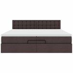 VidaXL Cadre de lit ottoman avec matelas marron foncé 200x200 cm tissu