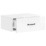 vidaXL Cabinet de chevet mural 2 Pièces Blanc brillant 49 x 34 5 x 20 cm