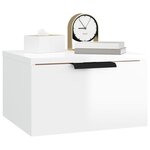 vidaXL Tables de chevet murales 2 Pièces blanc brillant 34x30x20 cm