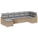 vidaXL Ensemble de salle à manger pour jardin 7 Pièces Beige  Gris clair