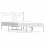 vidaXL Cadre de lit métal sans matelas et tête de lit blanc 140x190 cm